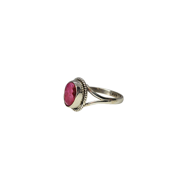 Ruby Stone Sterling Silver Ring