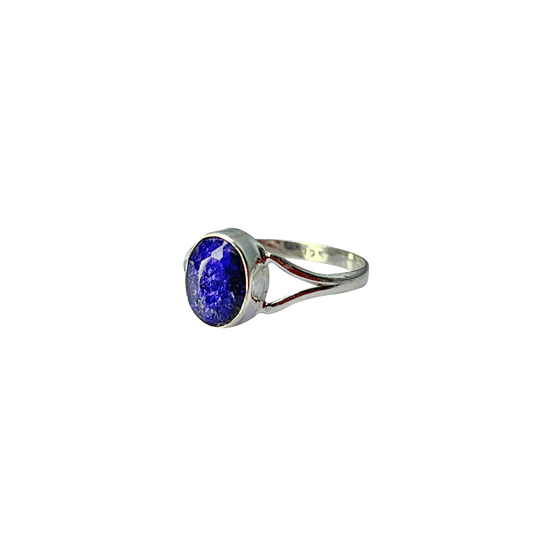 Sapphire Stone Sterling Silver Ring - Size 10