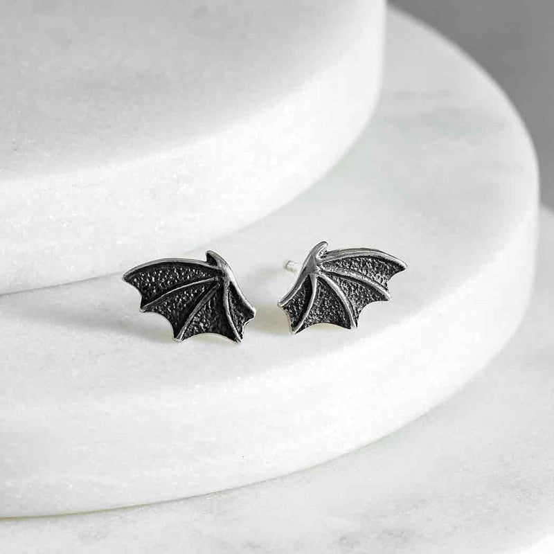 Sterling Silver Dragon Wing Post Earrings