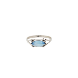 Blue Chalcedony Stone Sterling Silver Ring