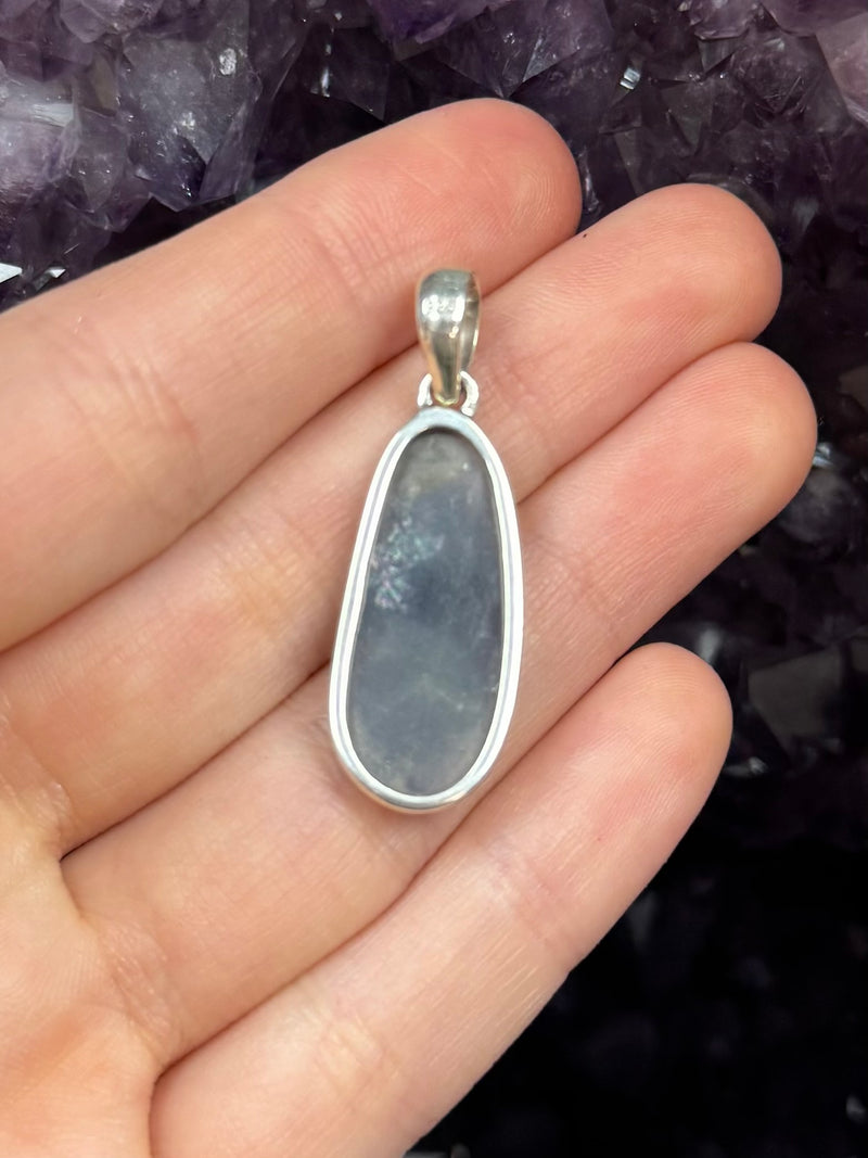 Faceted Sapphire Sterling Silver Pendant