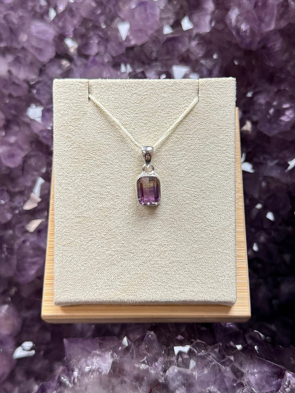 Faceted Natural Ametrine Sterling Silver Pendant - A