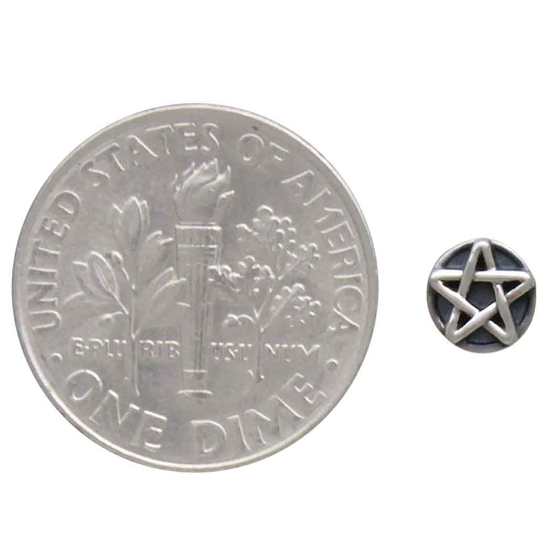 Sterling Silver Pentacle Post Earrings