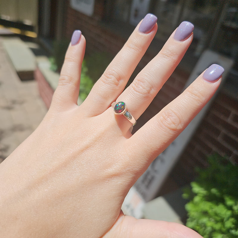 Black Opal Ring - Size 7