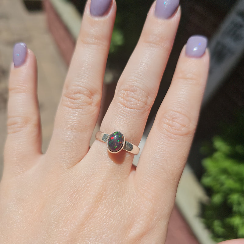 Black Opal Ring - Size 7