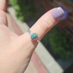 Galaxy Black Opal Ring - Size 9