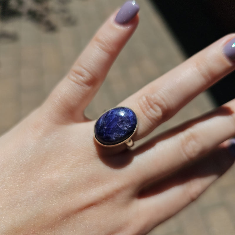 Sapphire Sterling Silver Ring - Size 7