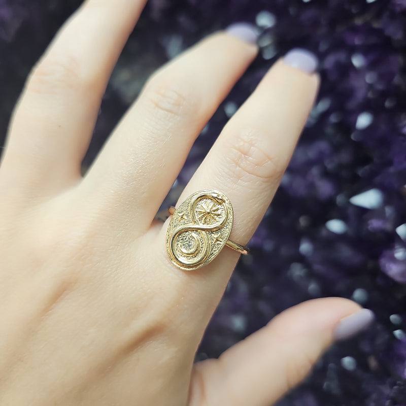 Infinity Snake Ring - Bronze