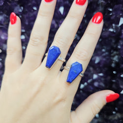 Lapis Coffin Sterling Silver Ring
