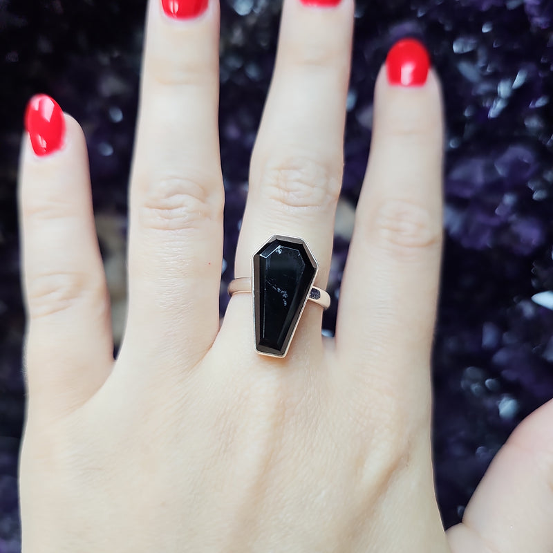 Black Onyx Coffin Ring