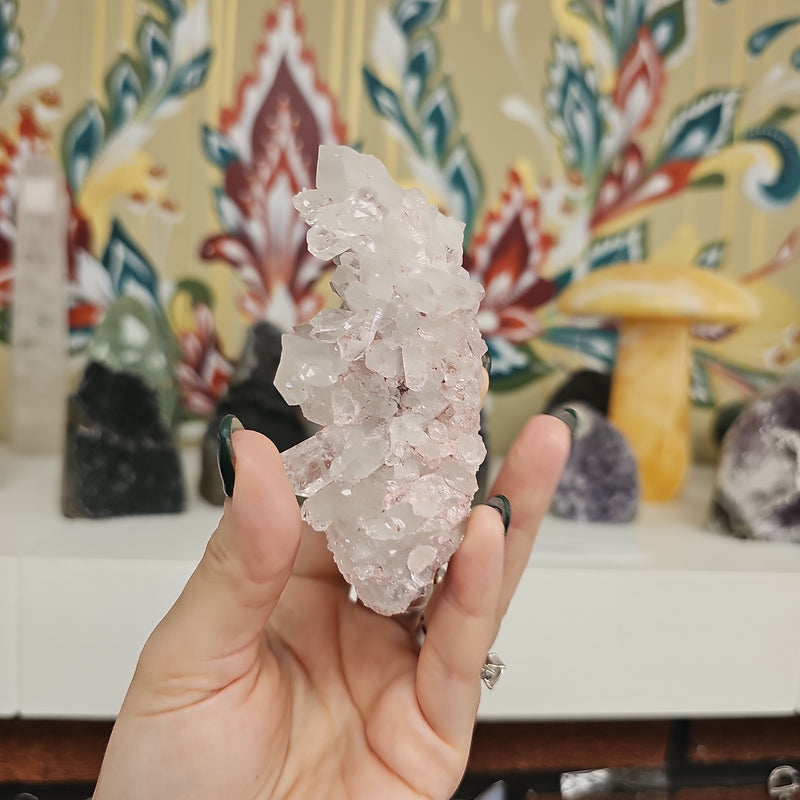 Colombian Pink Lemurian Quartz Cluster