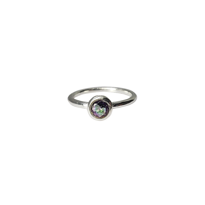 Mystic Stone Sterling Silver Ring - Multiple Sizes