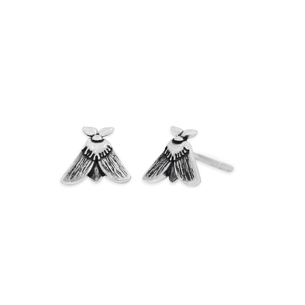 Sterling Silver Moth Post Earrings