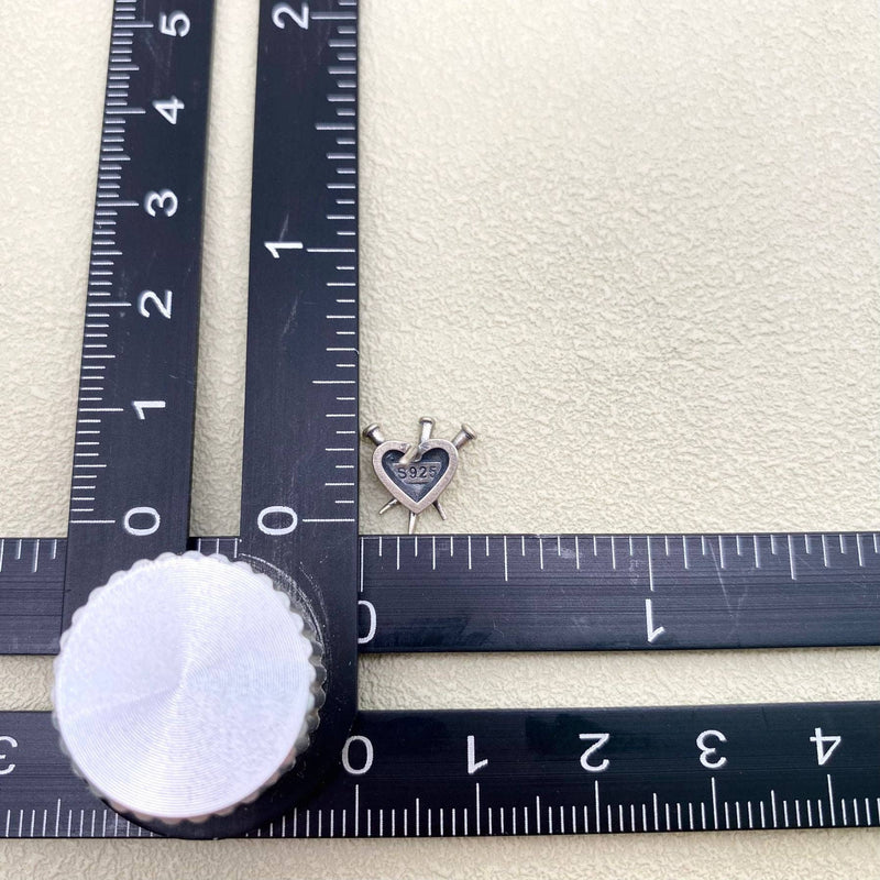 Sterling Silver Gothic Pierced Heart Stud Earrings