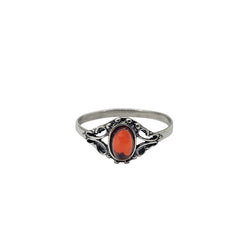 Cognac Amber Sterling Silver Ring