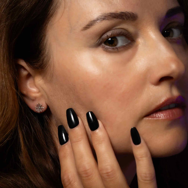 Sterling Silver Small Spiderweb Post Earrings