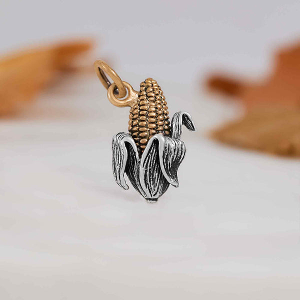 Mixed Metal Corn Cob Charm