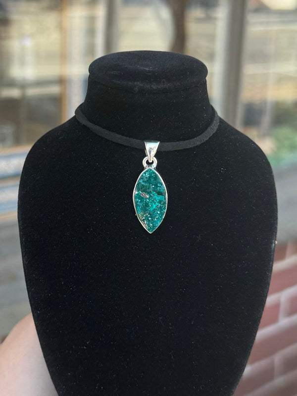 Dioptase Sterling Silver Pendant