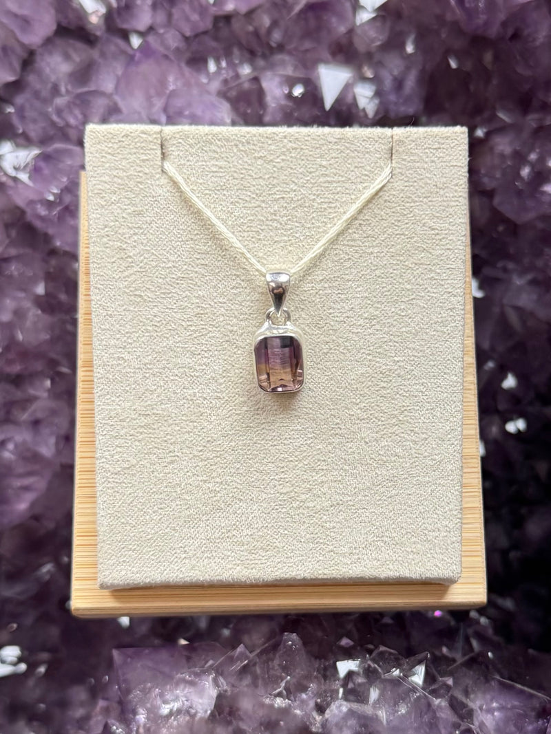 Faceted Natural Ametrine Sterling Silver Pendant - D