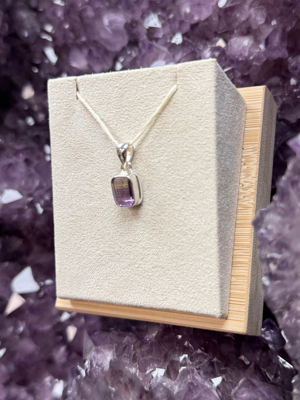 Faceted Natural Ametrine Sterling Silver Pendant - A