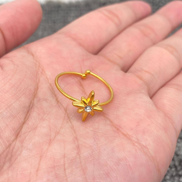 Star 18K Gold Plated Adjustable Ring