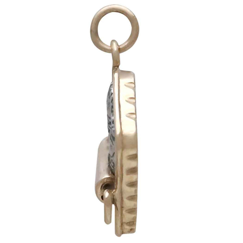 Sterling Silver and Bronze Sardine Can Charm