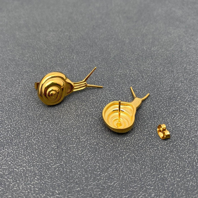 18K Gold Plated Snail Stud Earrings