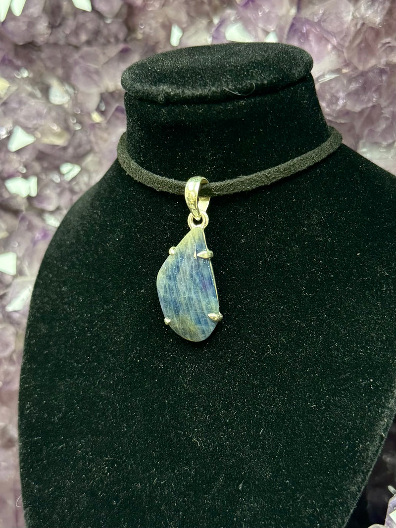 Faceted Sapphire Sterling Silver Pendant