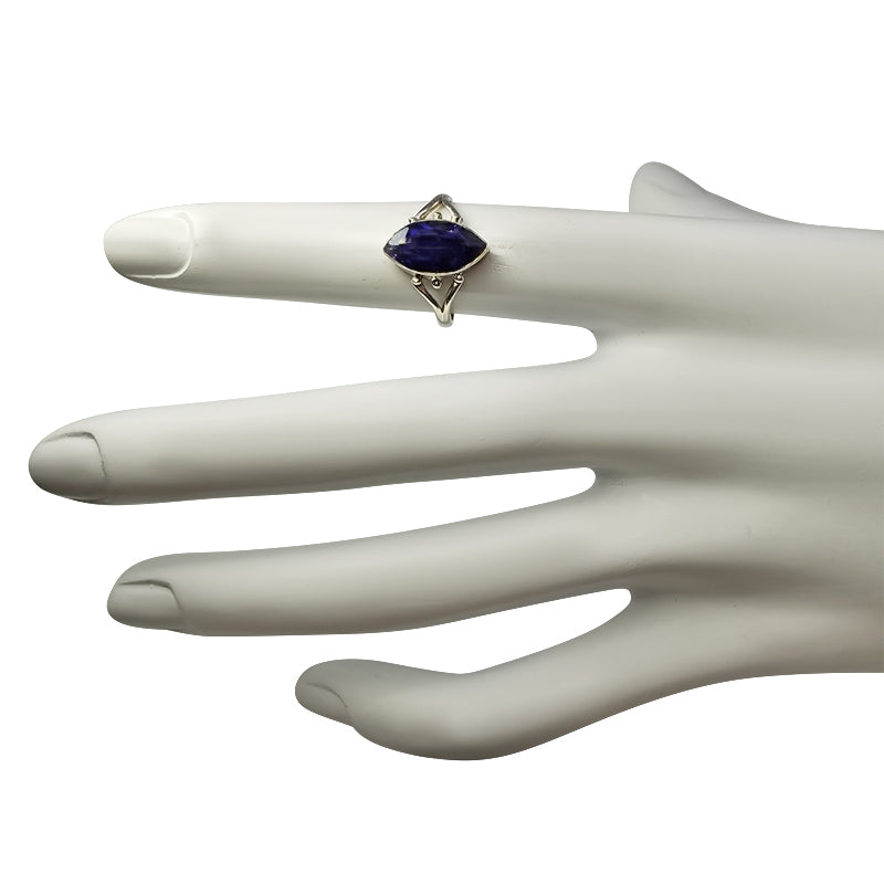 Faceted Sapphire Sterling Silver Ring