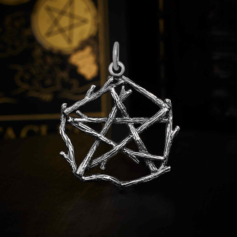 Sterling Silver Pentagram Branch Charm