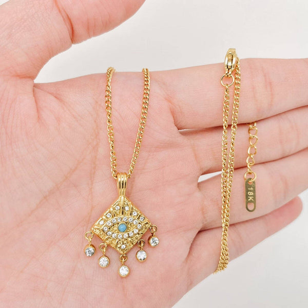 18K Gold-Plated Evil Eye Necklace