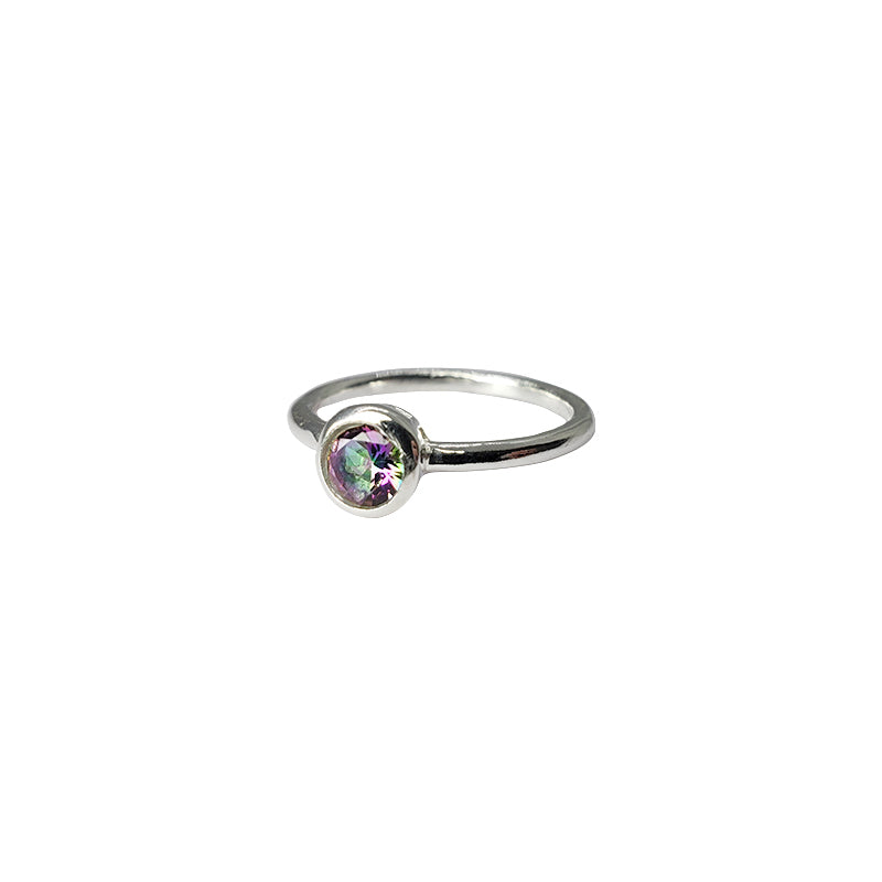 Mystic Stone Sterling Silver Ring - Multiple Sizes