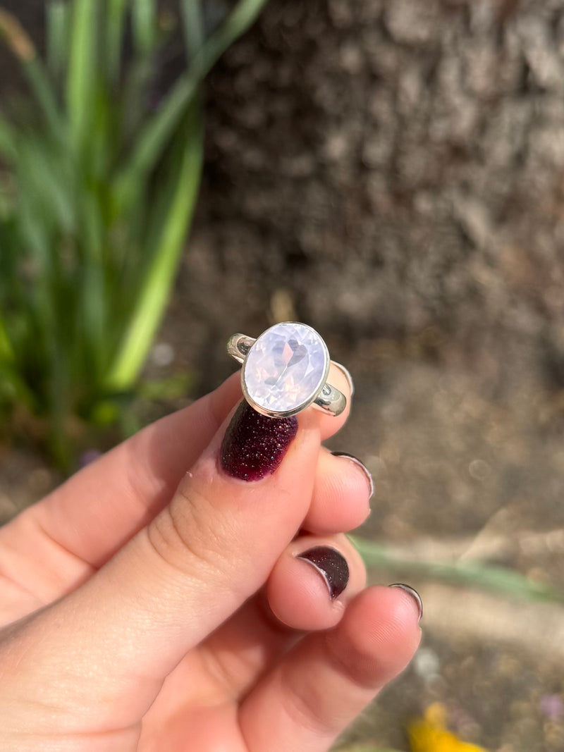 Lavender Quartz Sterling Silver Ring - Size 6