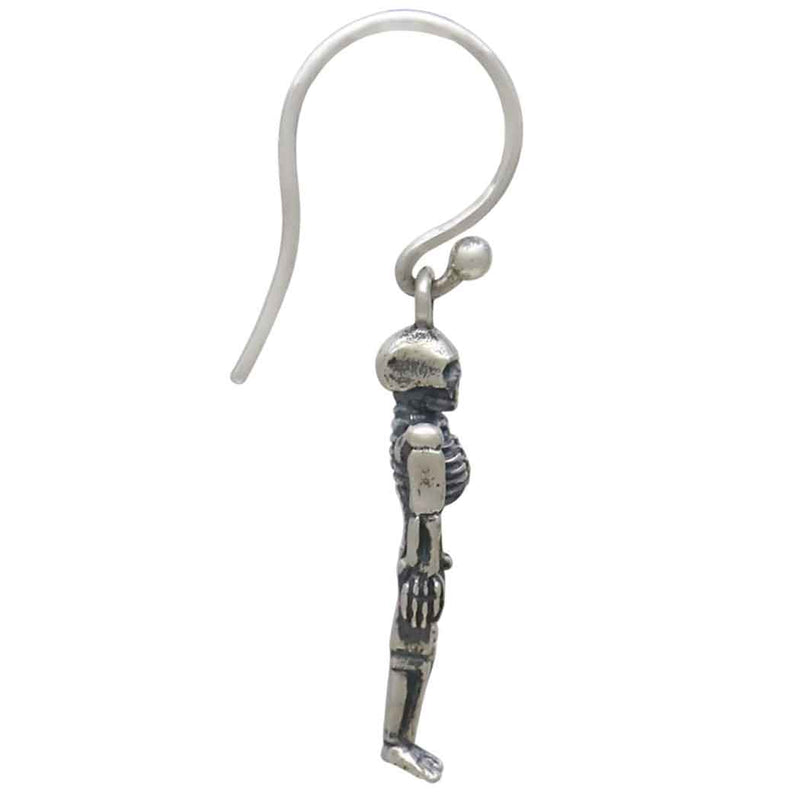 Sterling Silver 3D Skeleton Dangle Earrings