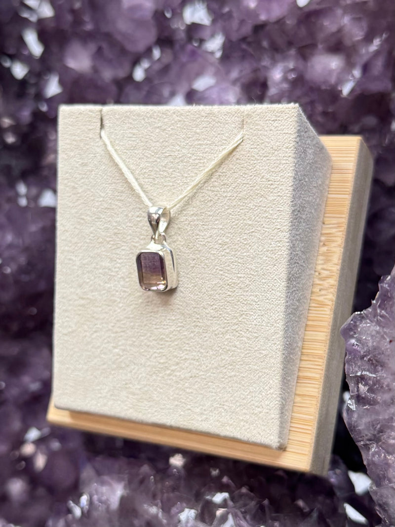 Faceted Natural Ametrine Sterling Silver Pendant - D