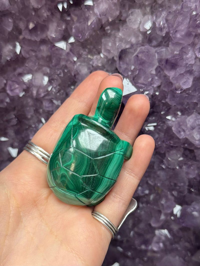 Hand Carved Malachite Turtle