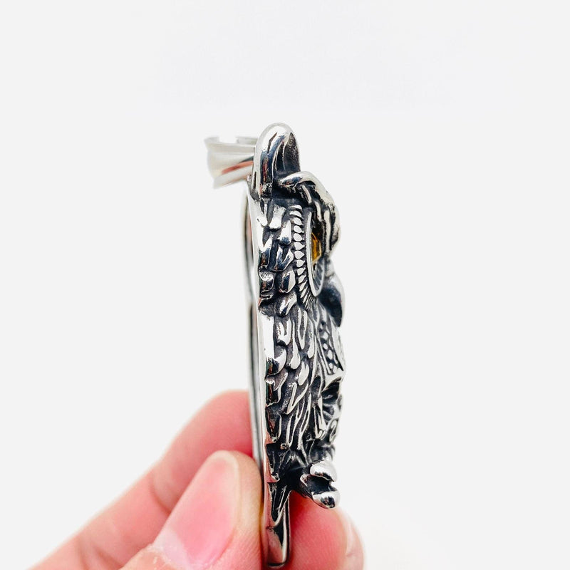 Owl Skull Stainless Steel Pendant