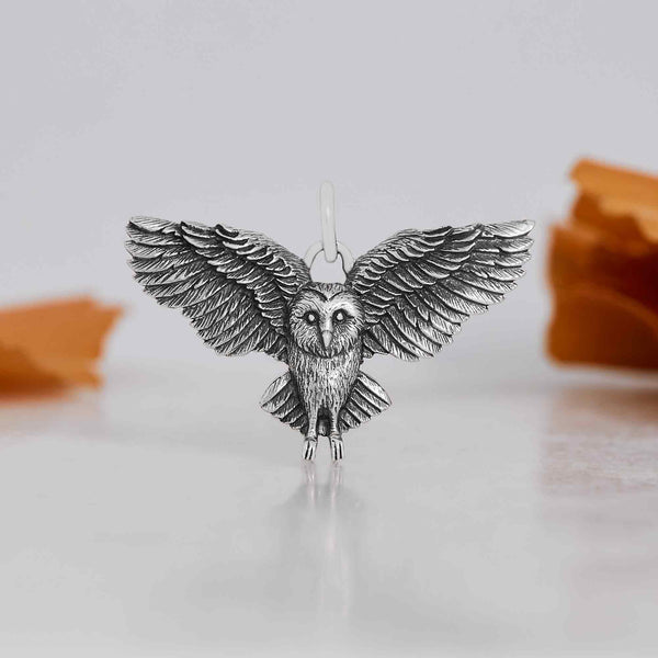 Sterling Silver Flying Owl Charm