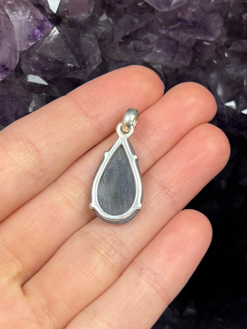 Faceted Sapphire Sterling Silver Pendant