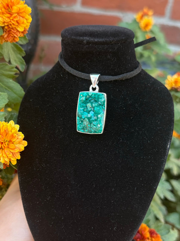 Dioptase Sterling Silver Pendant