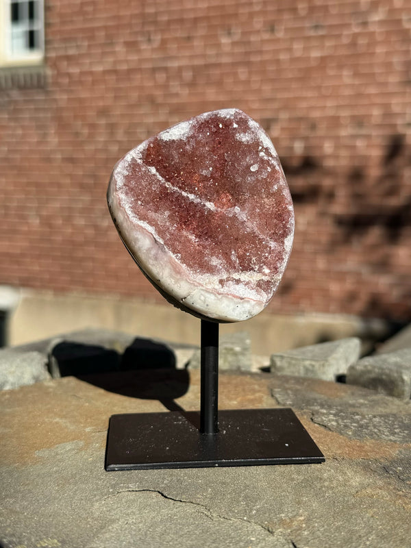 Natural Rainbow Amethyst on Stand