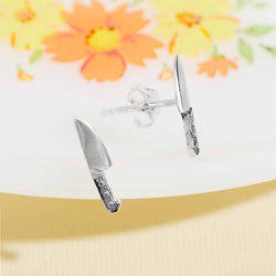 Sterling Silver Kitchen Knife Post Earrings