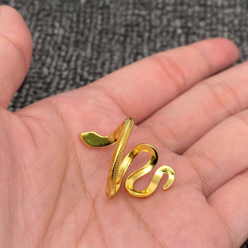 18K Gold Plated Textured Snake Adjustable Ring