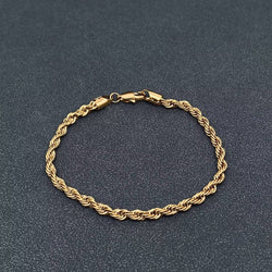 18K Gold-plated Twisted Rope Chain Bracelet