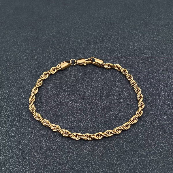 18K Gold-plated Twisted Rope Chain Bracelet