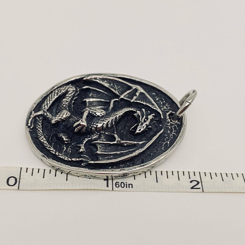 Stainless Steel Flying Dragon Pendant