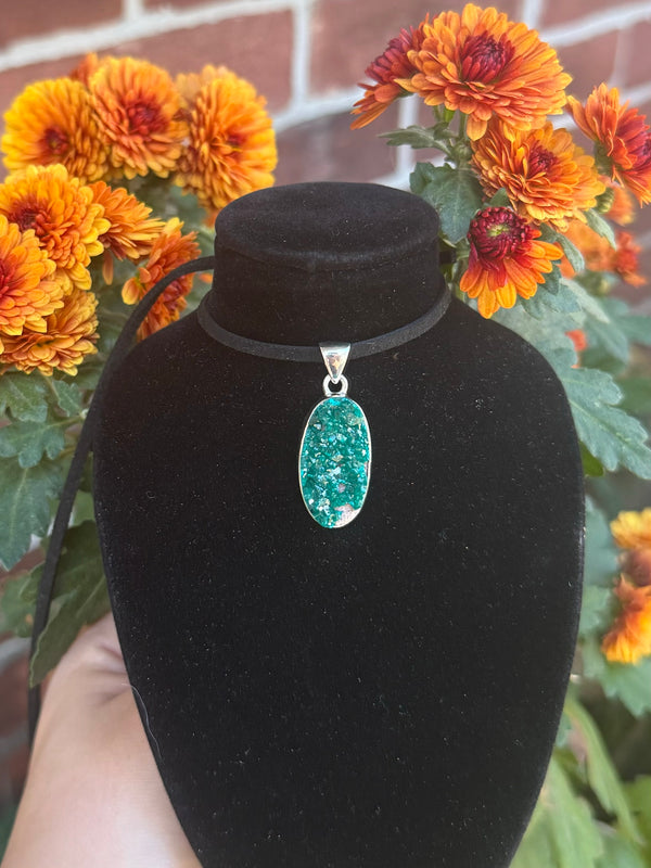 Dioptase Sterling Silver Pendant