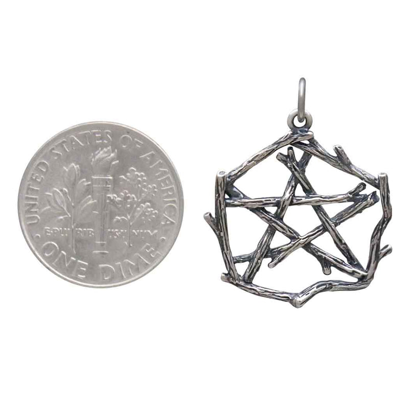 Sterling Silver Pentagram Branch Charm