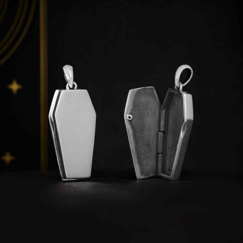 Sterling Silver Coffin Locket Charm