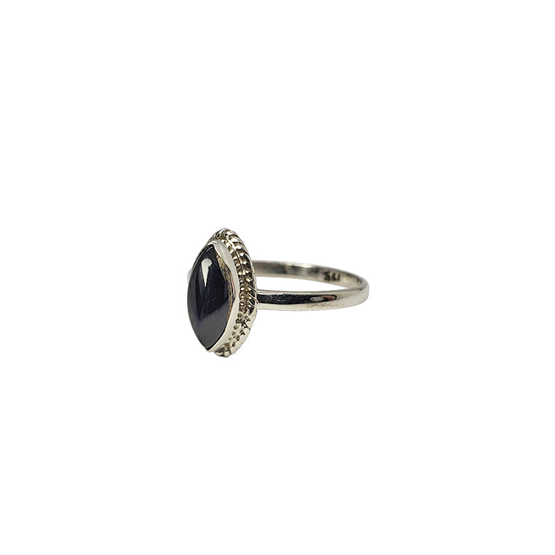 Black Onyx Stone Sterling Silver Ring
